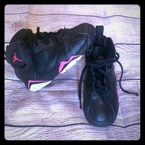 Girls Pink & Black Jordans